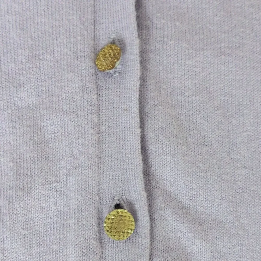 New York & Company Women's Purple Knit Cardigan Sweater XL Solid V-Neck Buttons